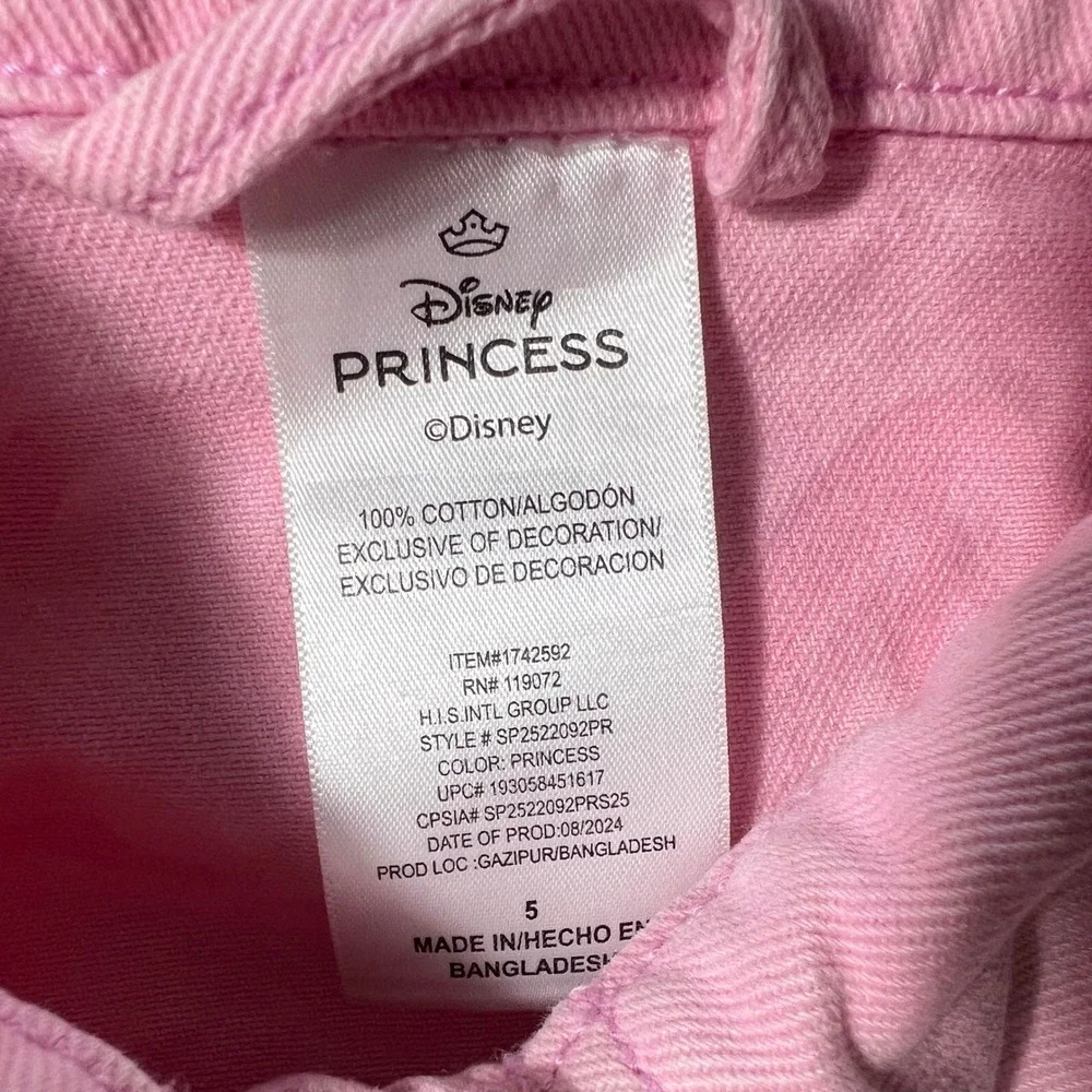Disney Princess‎ Girls Pink Acid Wash Denim Jacket Size 5 SP2522092PR